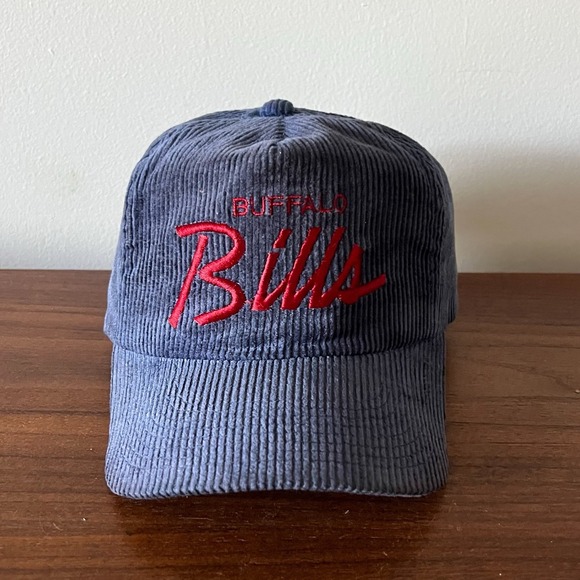 Vintage Buffalo Bills Sports Specialties Corduroy Hat‎ The Cord Blue Zip Back